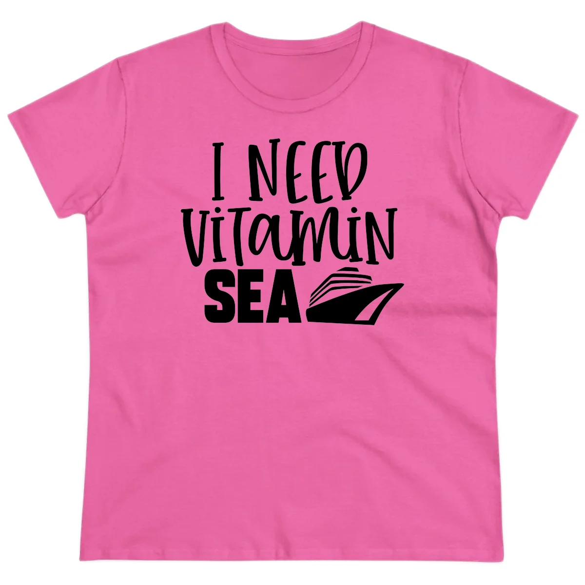I Need Vitamin Sea Ladies Tee in Azalea