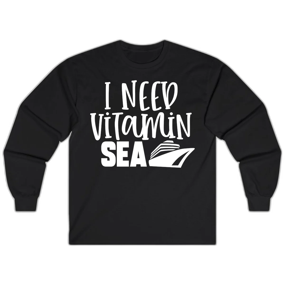 I Need Vitamin Sea Long Sleeve in Black