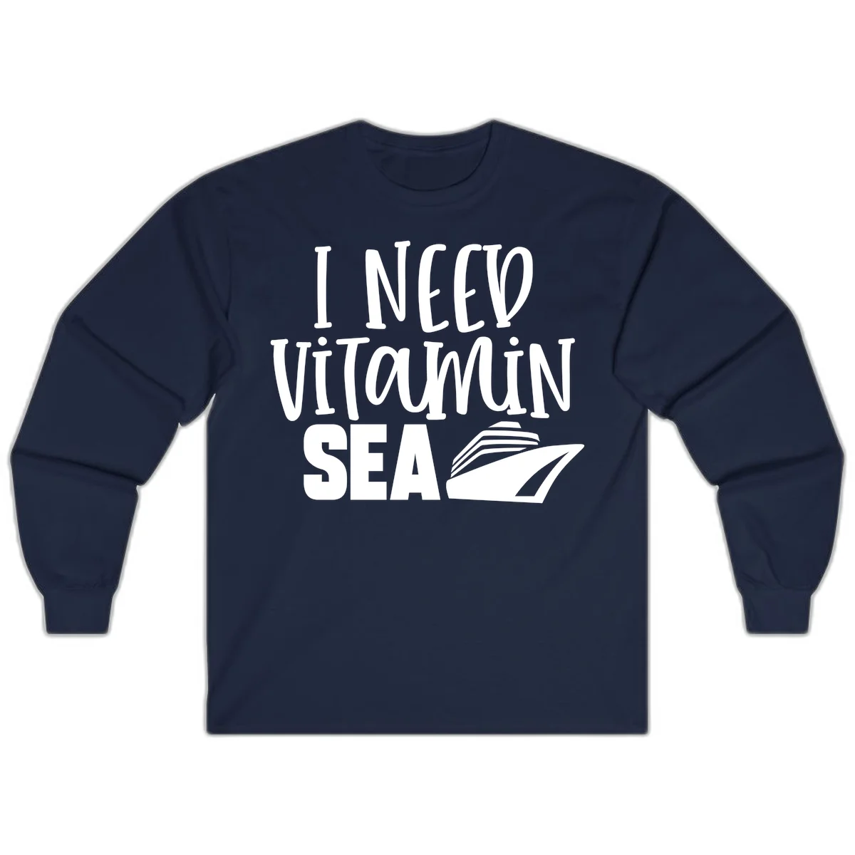 I Need Vitamin Sea Long Sleeve in Navy