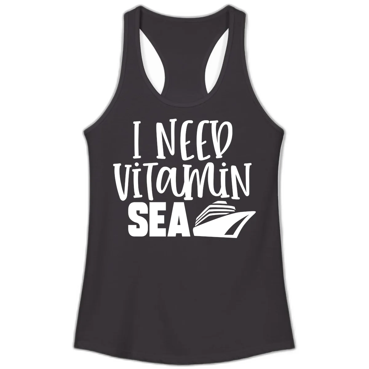 I Need Vitamin Sea Ladies Tank in Black