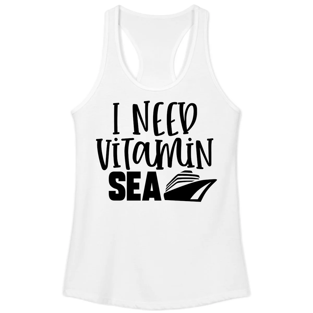 I Need Vitamin Sea Ladies Tank in White