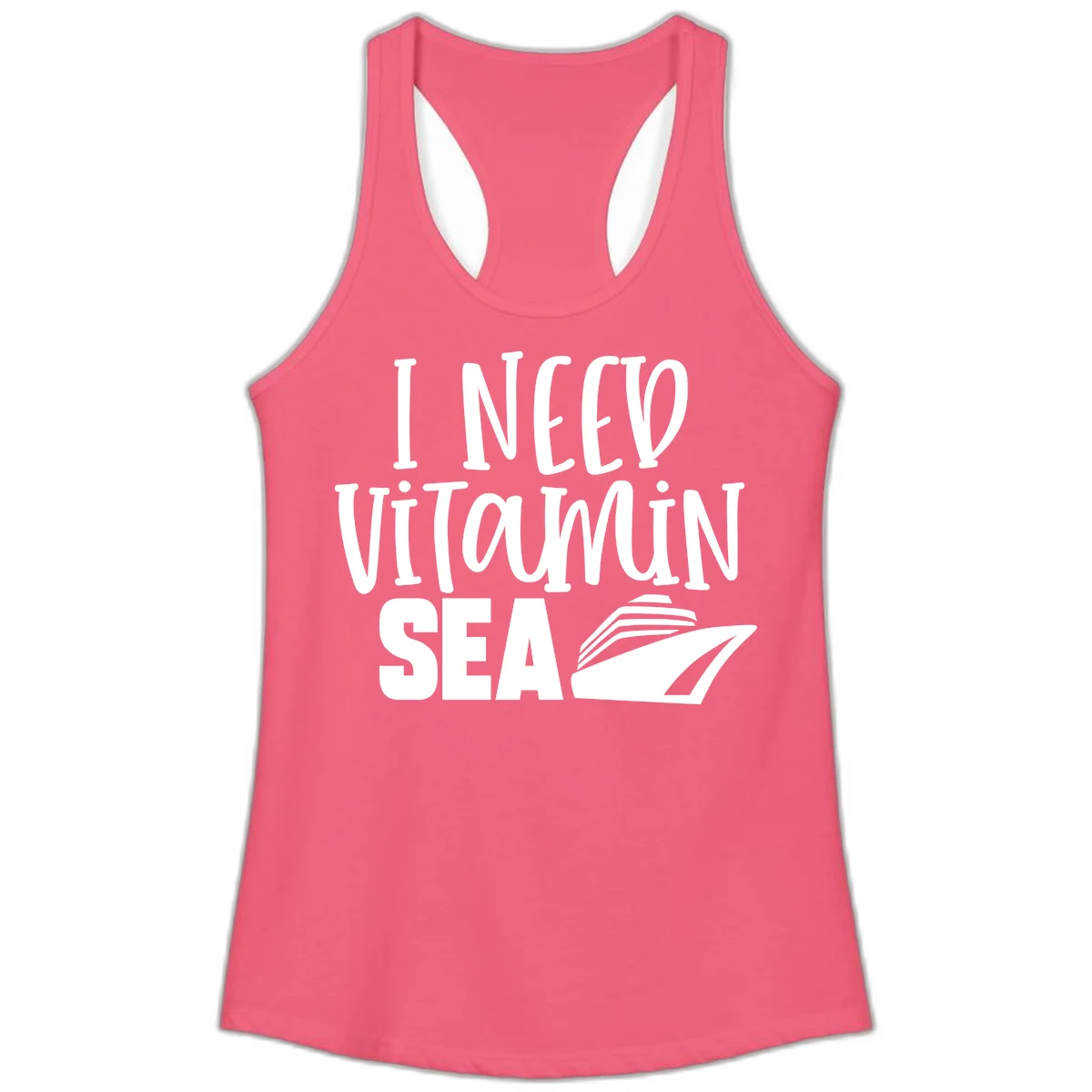 I Need Vitamin Sea Ladies Tank in Hot Pink