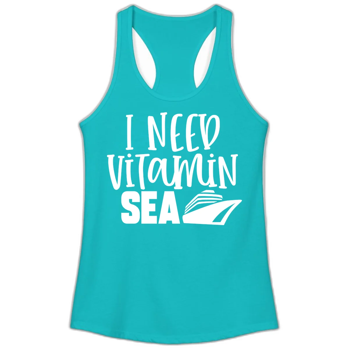 I Need Vitamin Sea Ladies Tank in Tahiti Blue