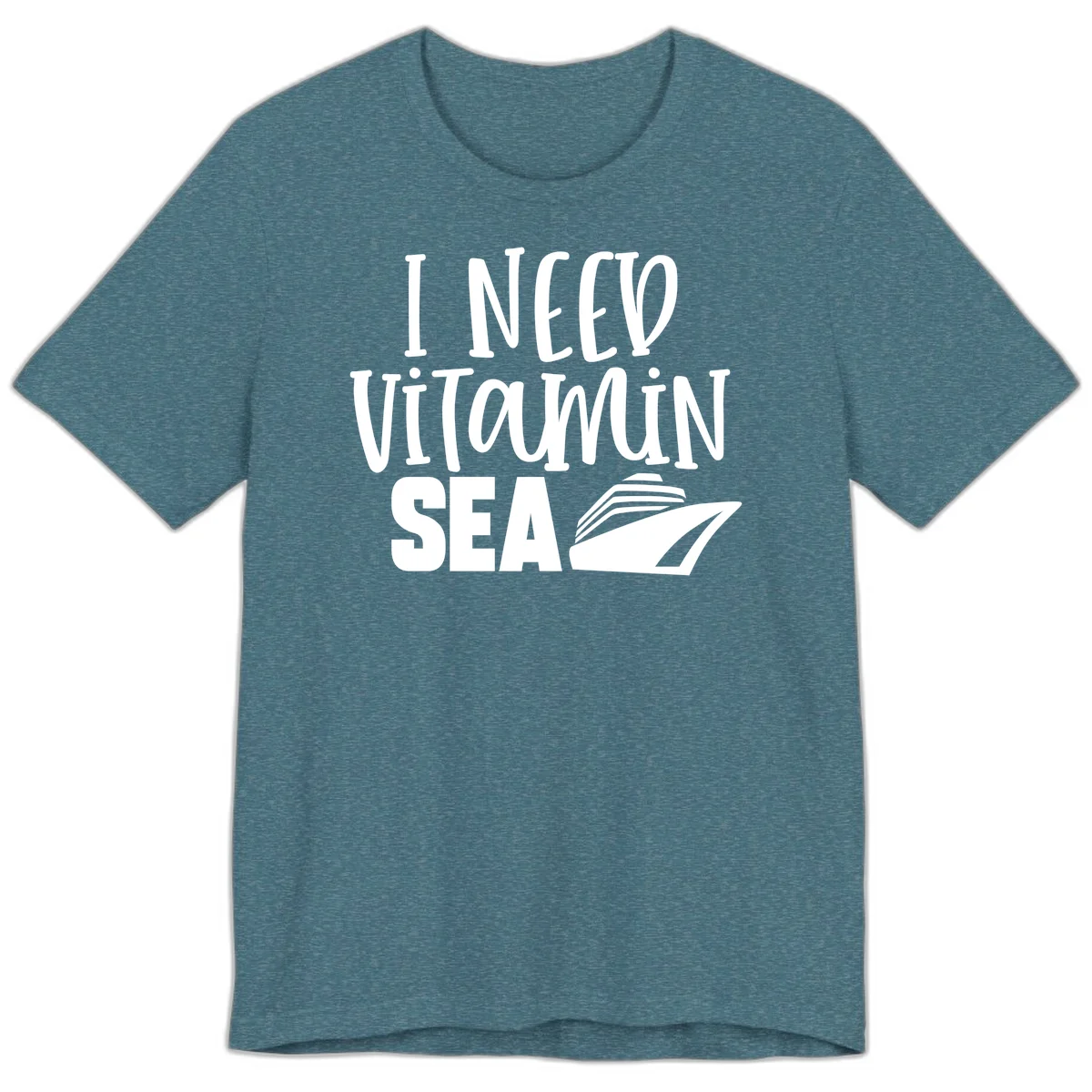 I Need Vitamin Sea Premium T-Shirt in Heather Deep Teal