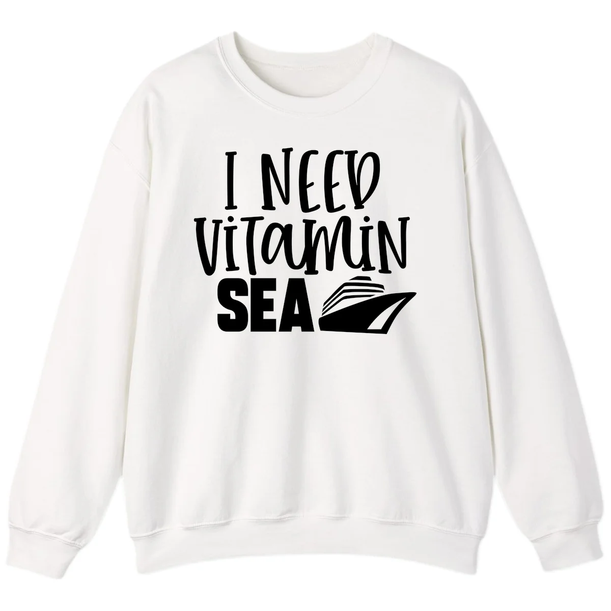 I Need Vitamin Sea Sweatshirt in White