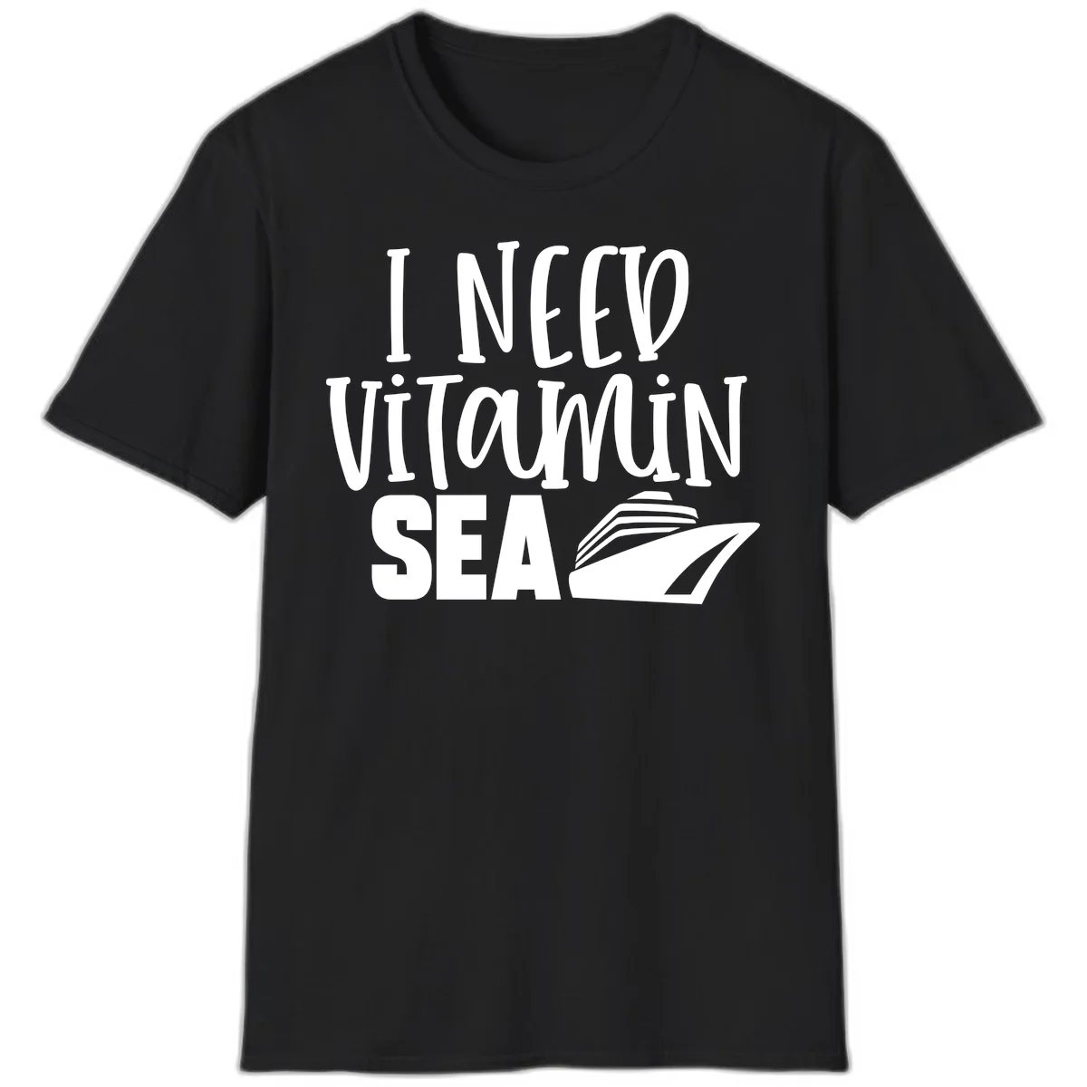 I Need Vitamin Sea T-Shirt in Black