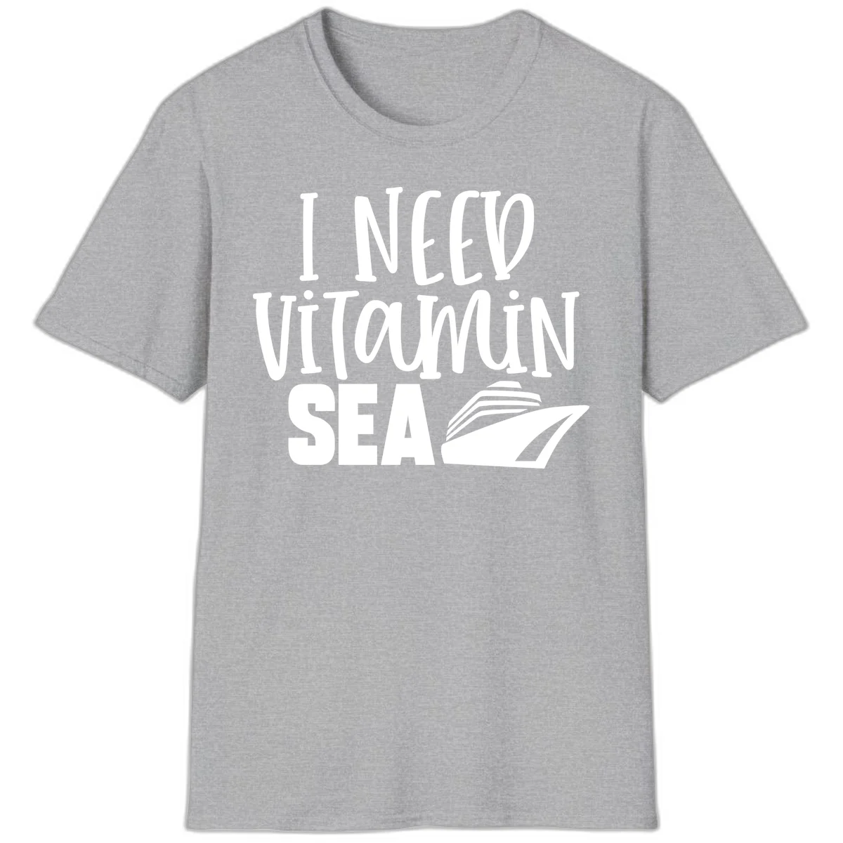 I Need Vitamin Sea T-Shirt in Sport Grey