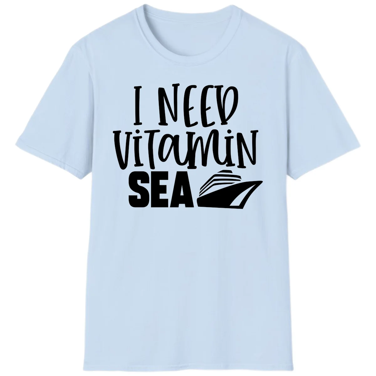 I Need Vitamin Sea T-Shirt in Light Blue