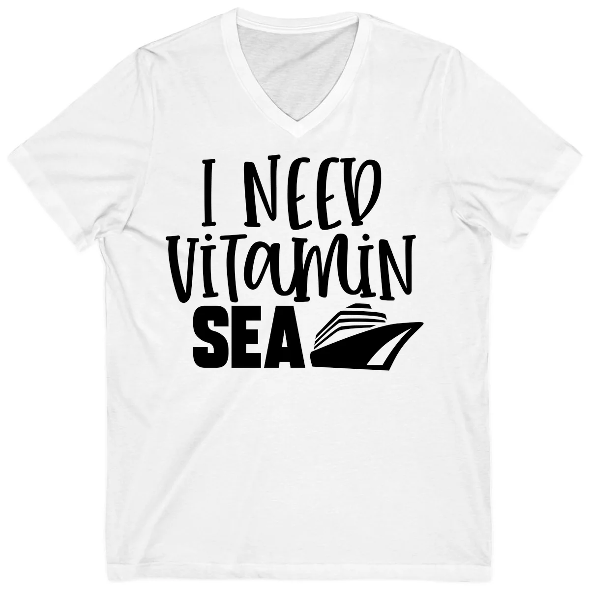 I Need Vitamin Sea V-Neck in White