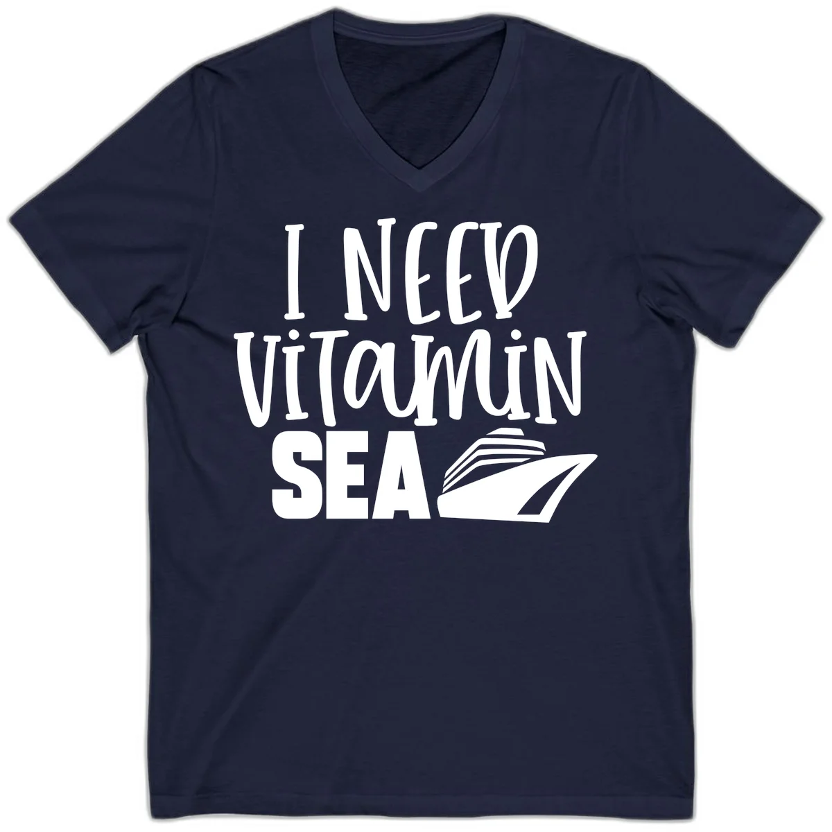 I Need Vitamin Sea V-Neck in Navy