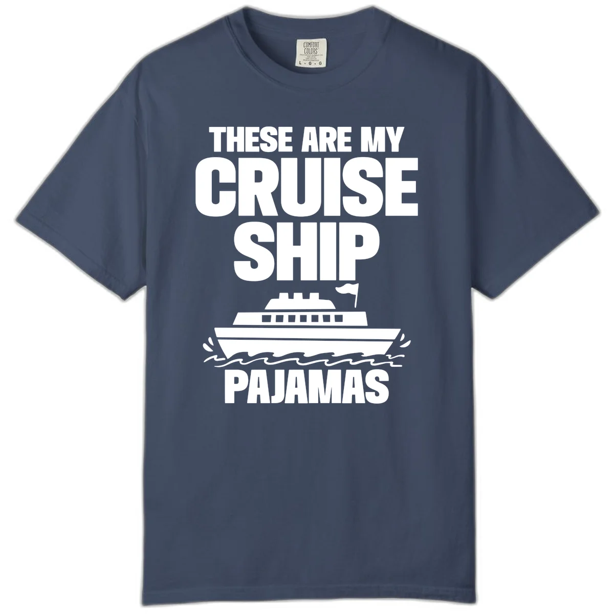 Cruise Ship Pajamas Comfort Color T-Shirt in Midnight