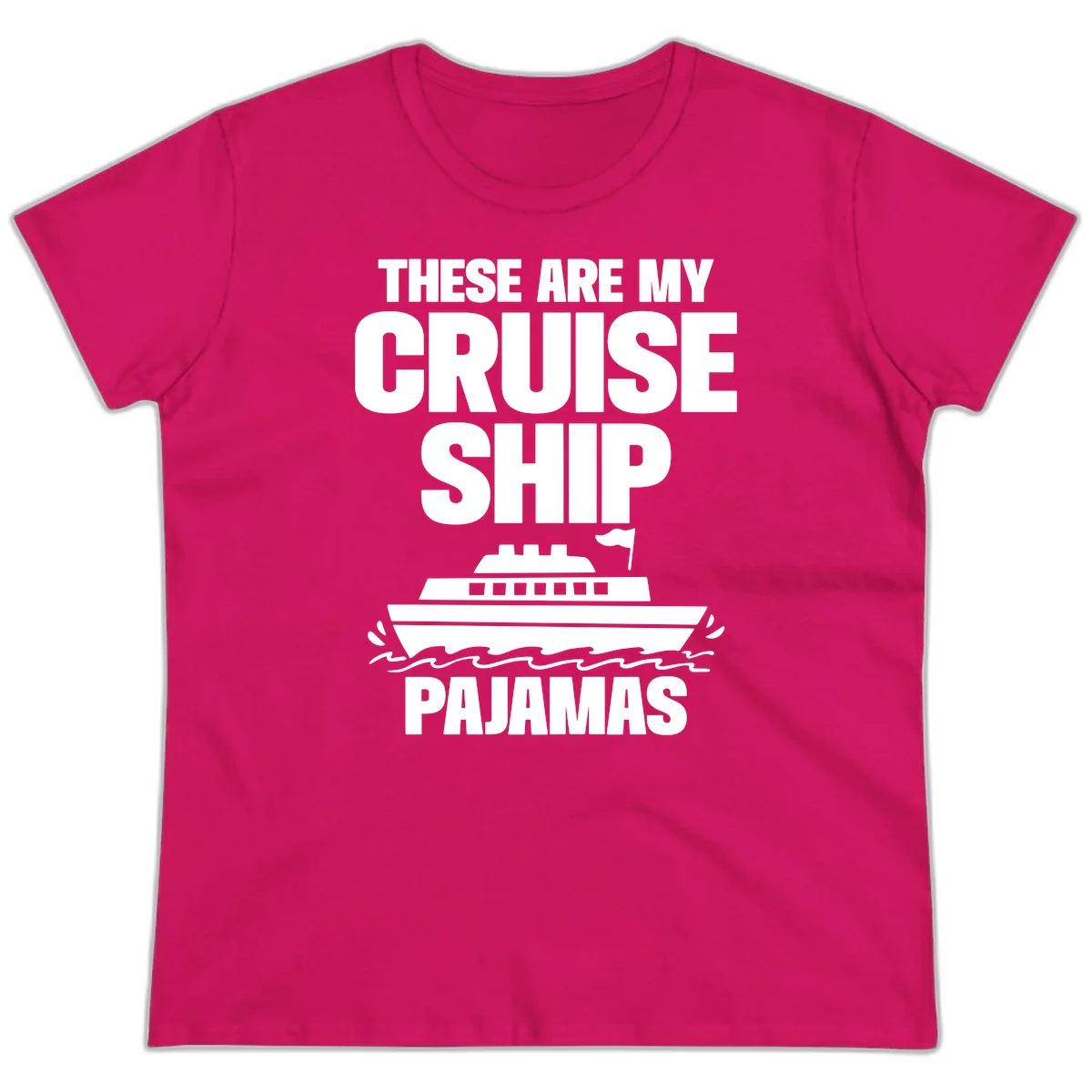 Cruise Ship Pajamas Ladies Tee in Heliconia