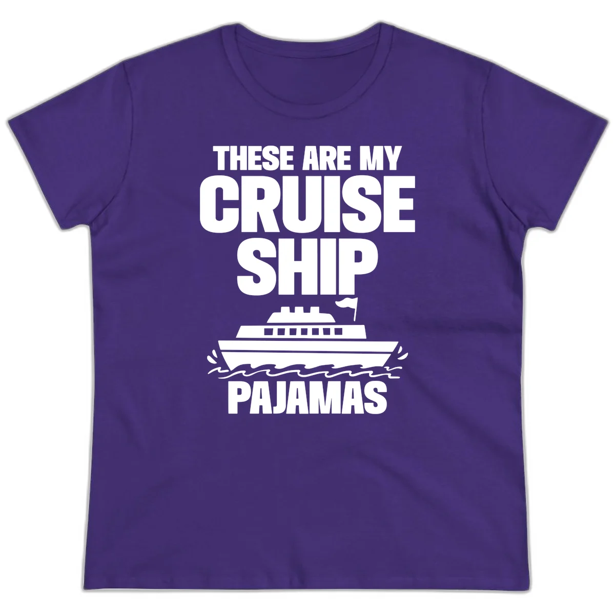 Cruise Ship Pajamas Ladies Tee in Purple