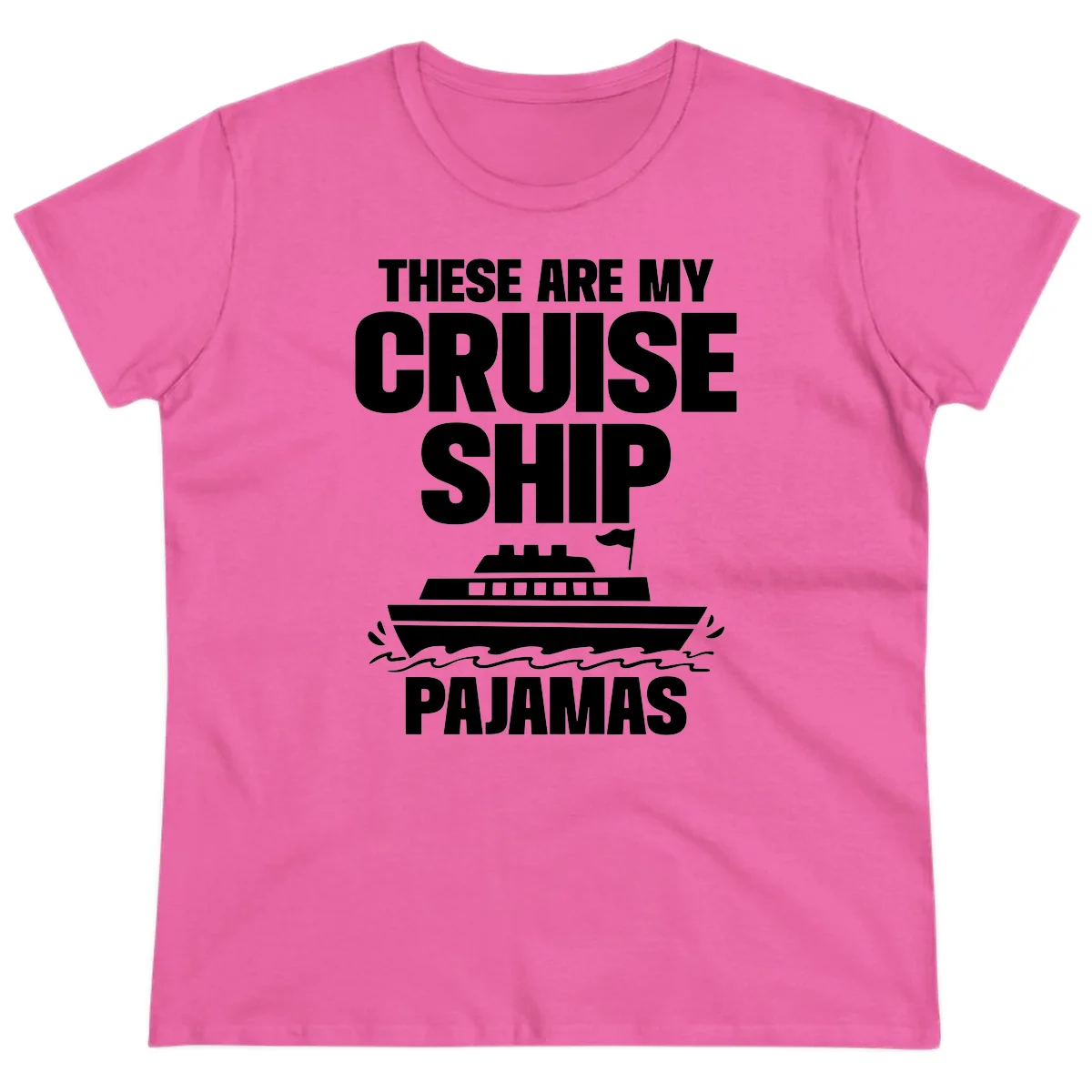 Cruise Ship Pajamas Ladies Tee in Azalea