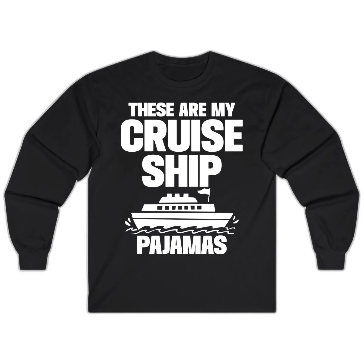 Cruise Ship Pajamas Long Sleeve in Black