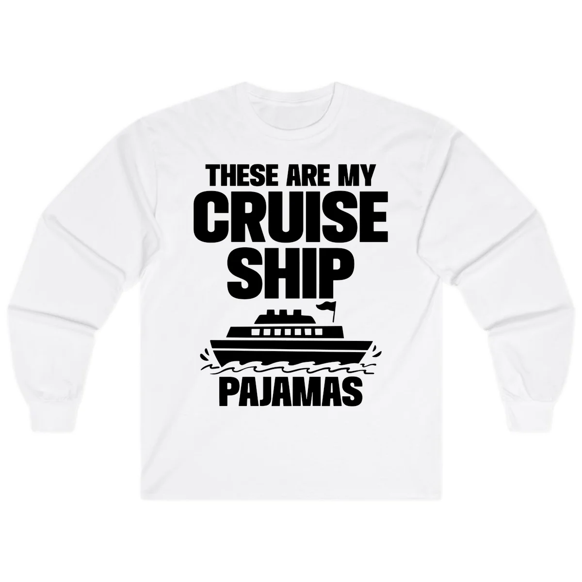 Cruise Ship Pajamas Long Sleeve in White