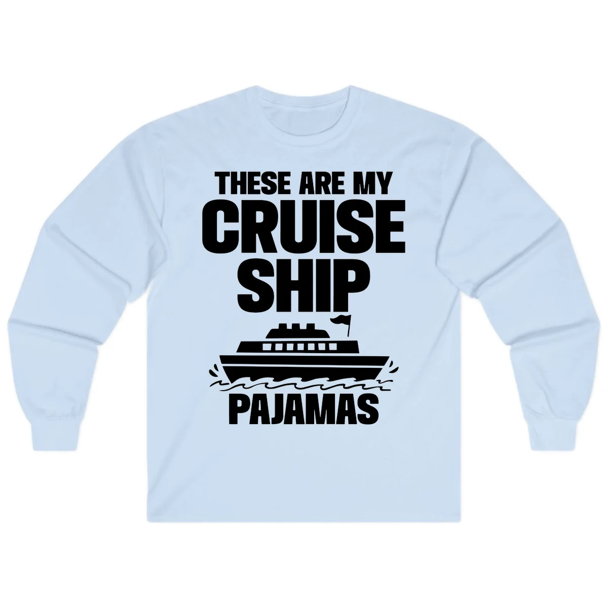Cruise Ship Pajamas Long Sleeve in Light Blue