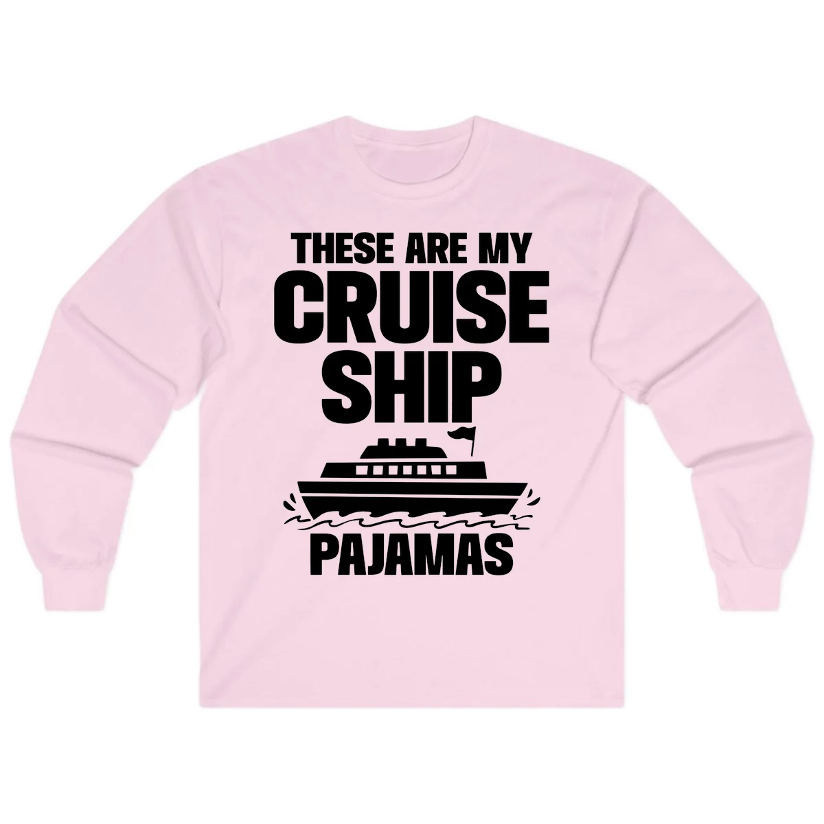 Cruise Ship Pajamas Long Sleeve in Light Pink