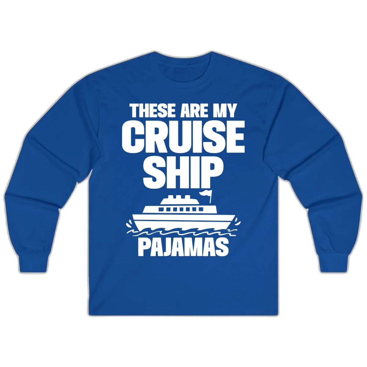 Cruise Ship Pajamas Long Sleeve in Royal