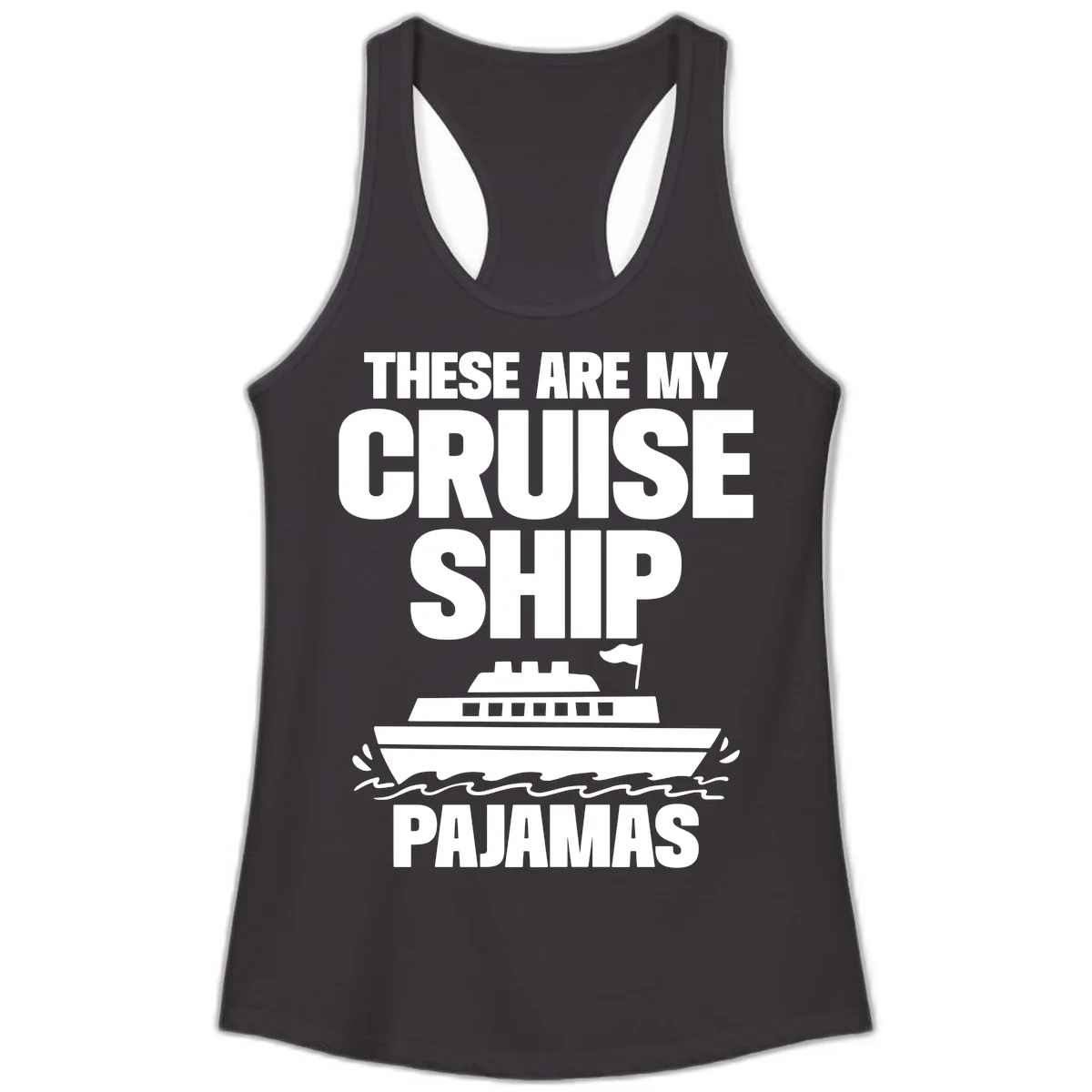 Cruise Ship Pajamas Ladies Tank in Black