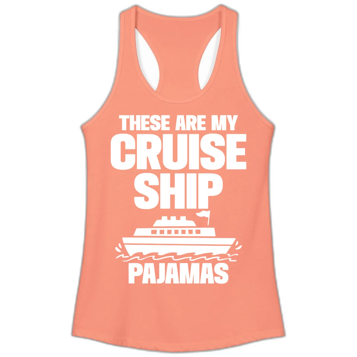 Cruise Ship Pajamas Ladies Tank in Solid Light Orange