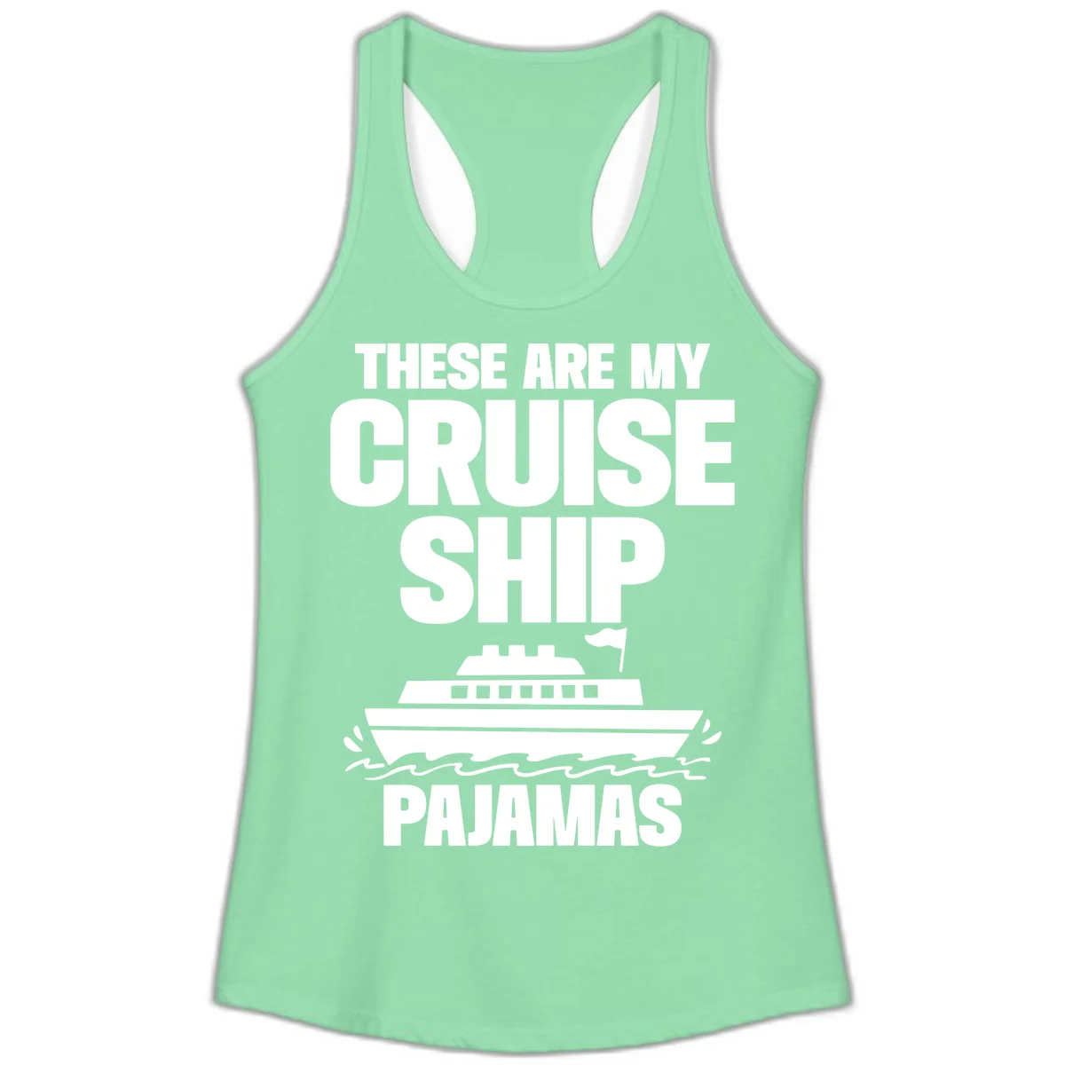 Cruise Ship Pajamas Ladies Tank in Solid Mint