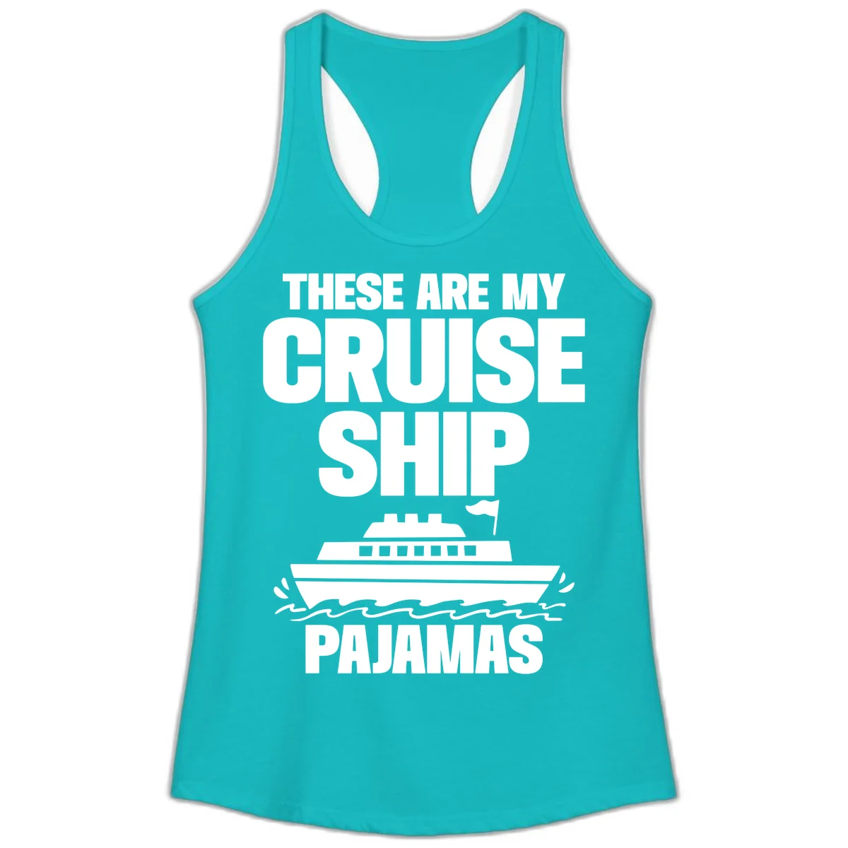 Cruise Ship Pajamas Ladies Tank in Tahiti Blue