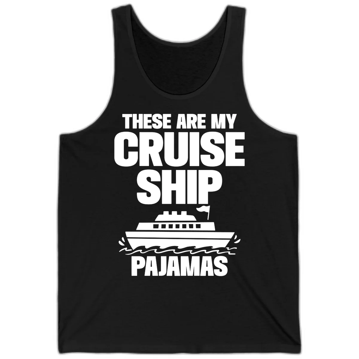 Cruise Ship Pajamas Tank in Black