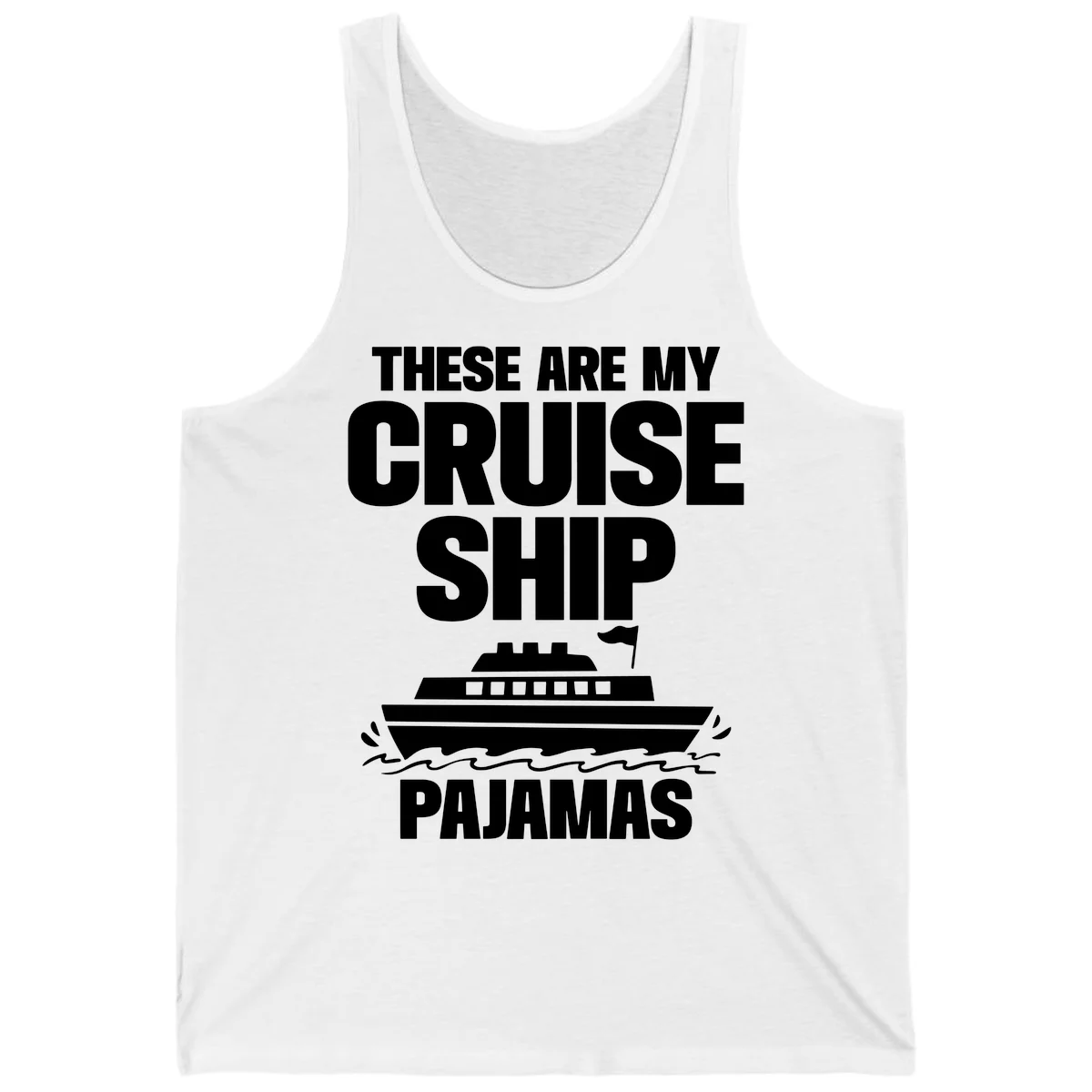 Cruise Ship Pajamas Tank in White