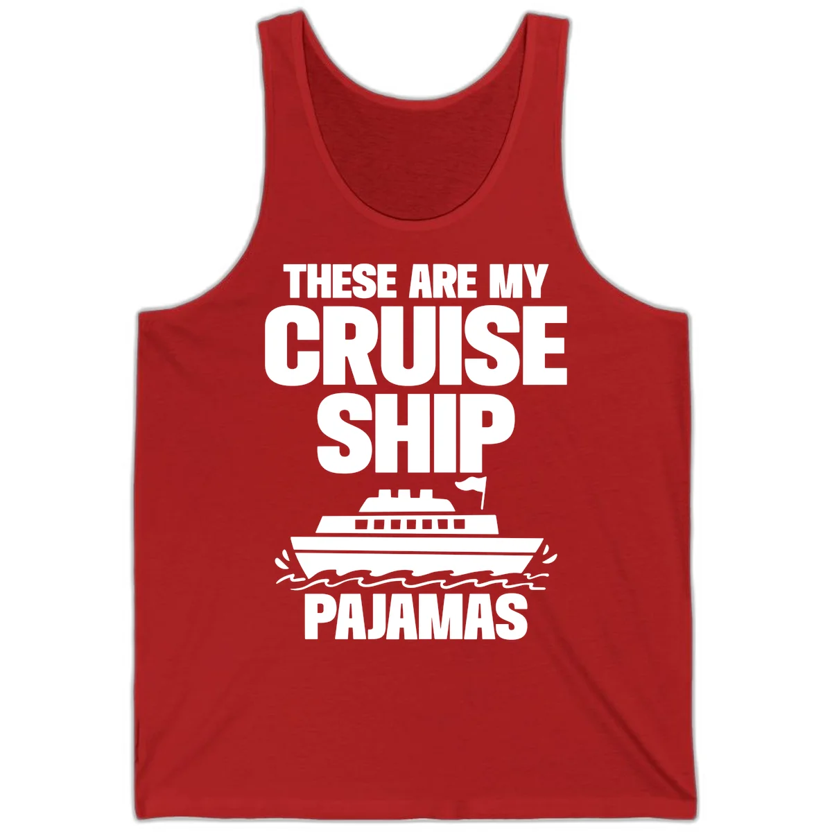 Cruise Ship Pajamas Tank in Red