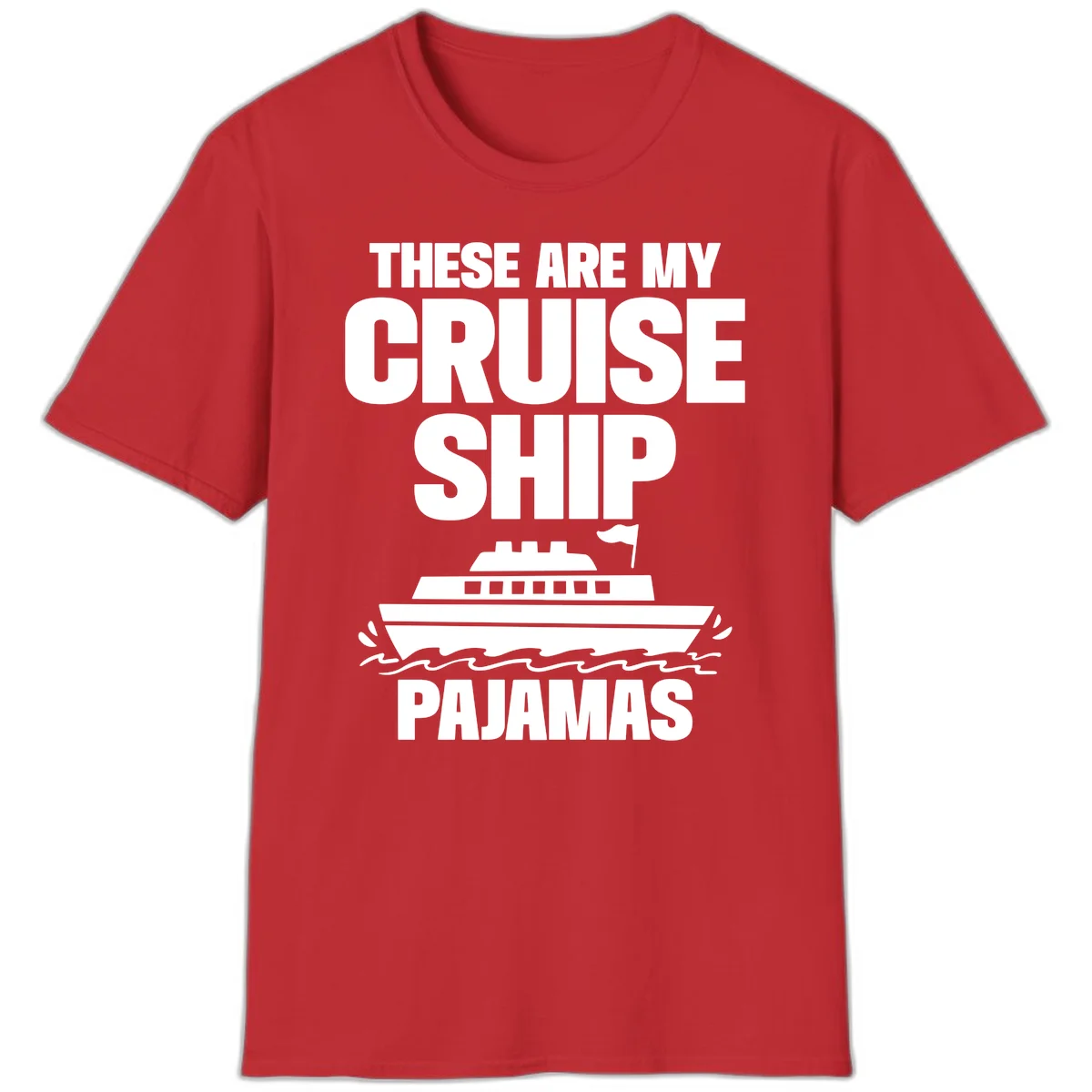 Cruise Ship Pajamas T-Shirt in Red