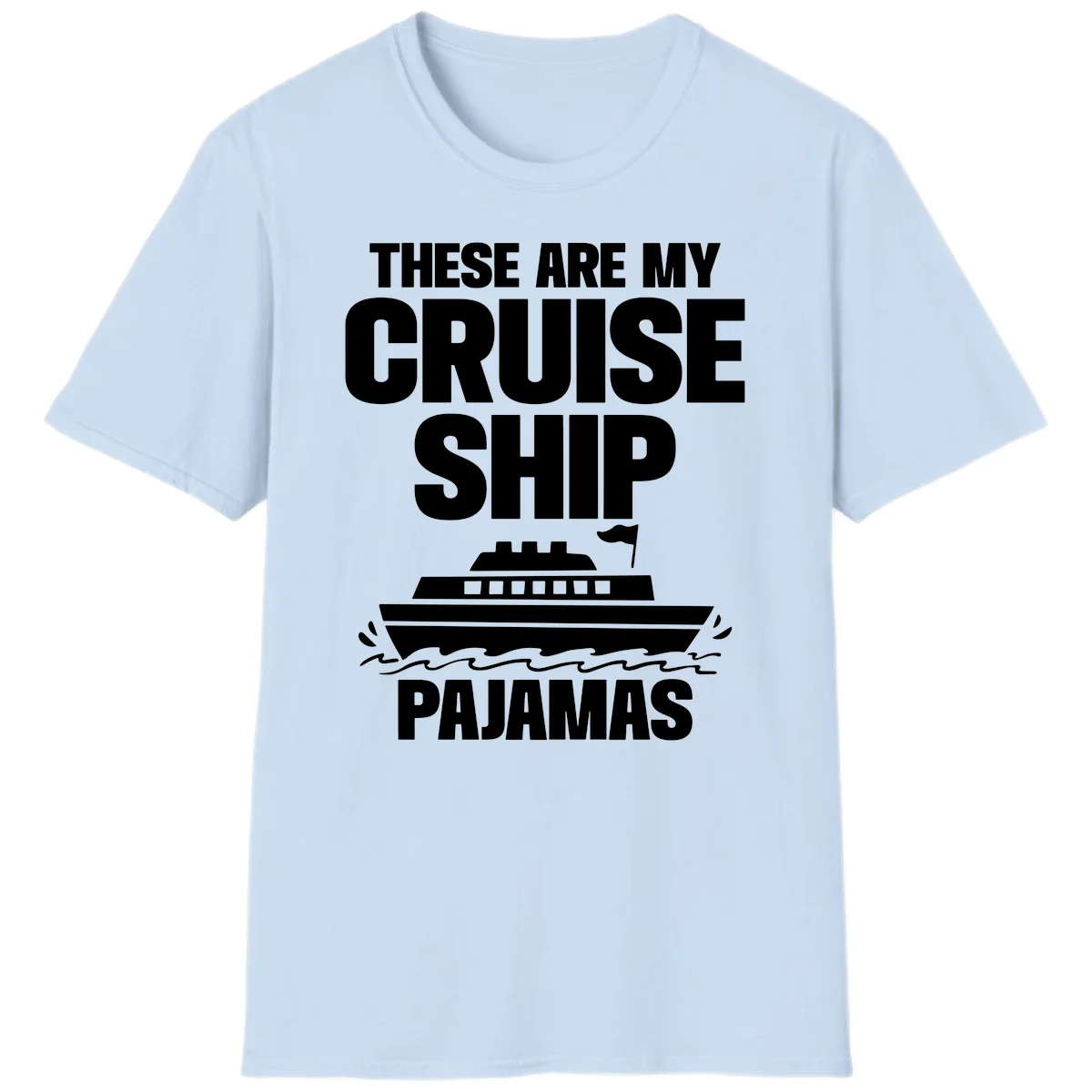 Cruise Ship Pajamas T-Shirt in Light Blue
