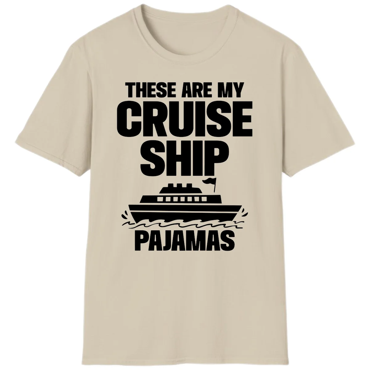 Cruise Ship Pajamas T-Shirt in Sand