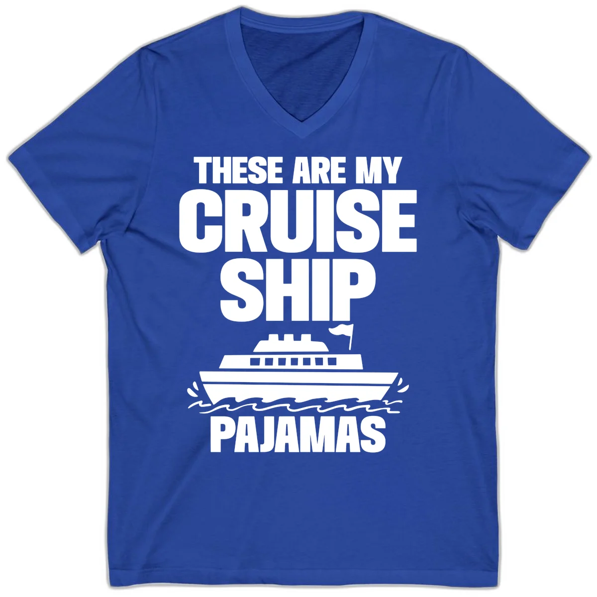 Cruise Ship Pajamas V-Neck in True Royal