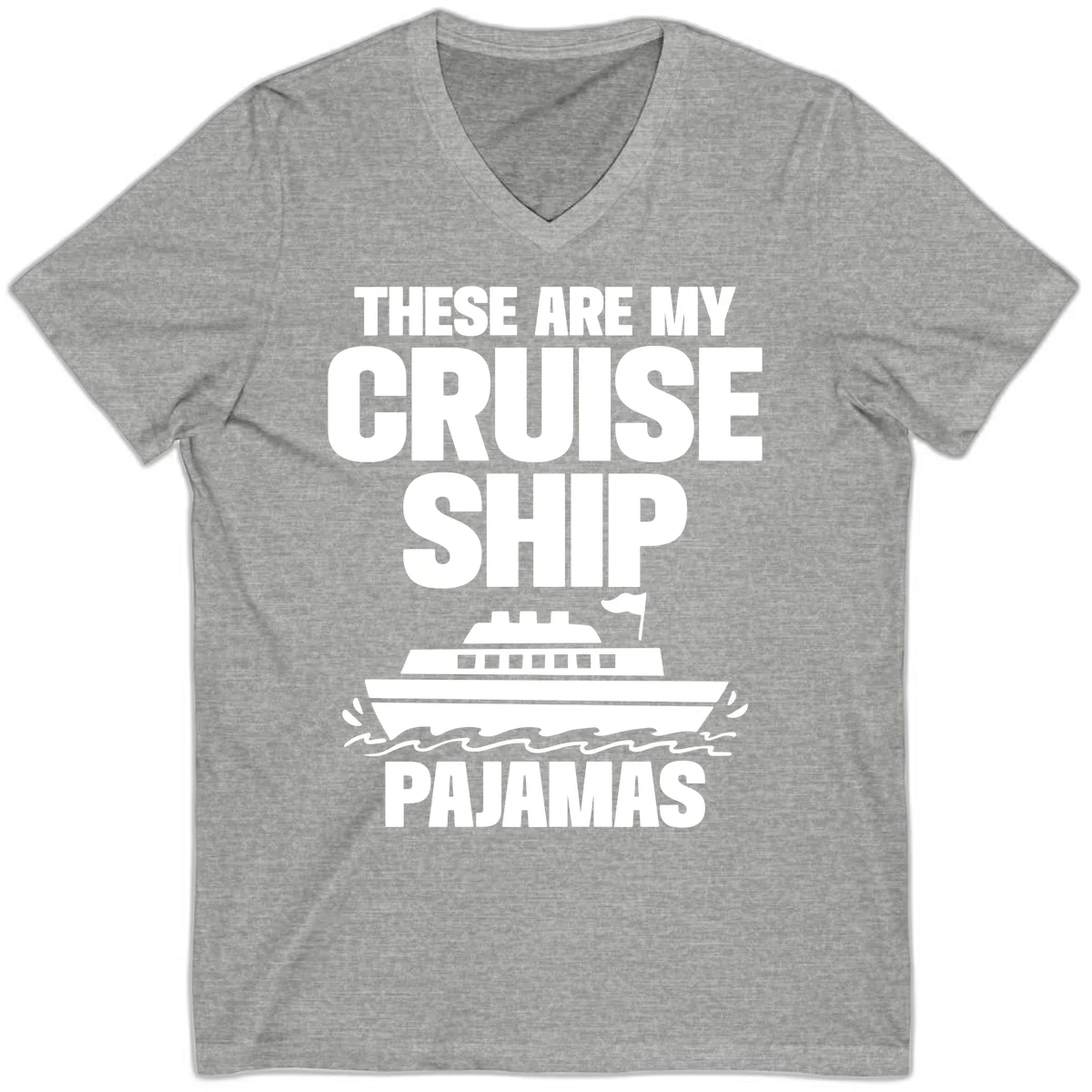Cruise Ship Pajamas V-Neck in Athletic Heather