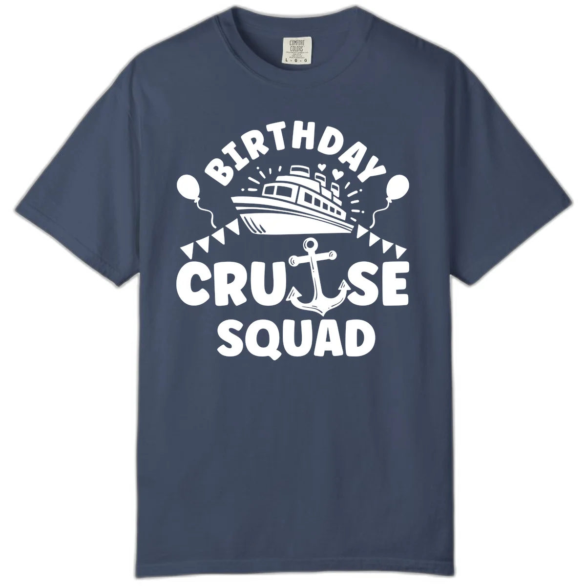 Birthday Cruise Squad Comfort Color Tee in Midnight