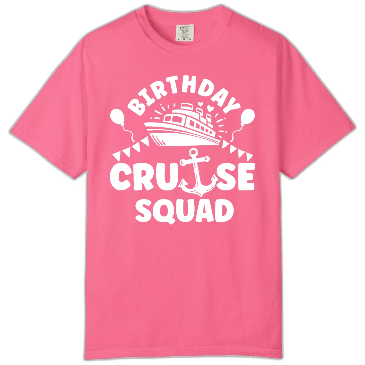 Birthday Cruise Squad Comfort Color Tee in Crunchberry