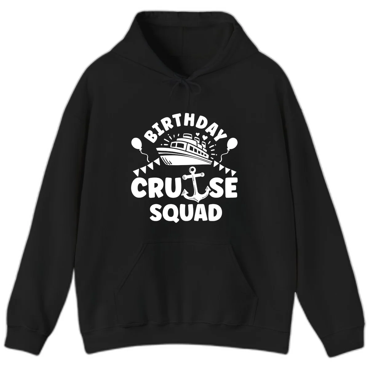 Birthday Cruise Squad Hoodie in Black