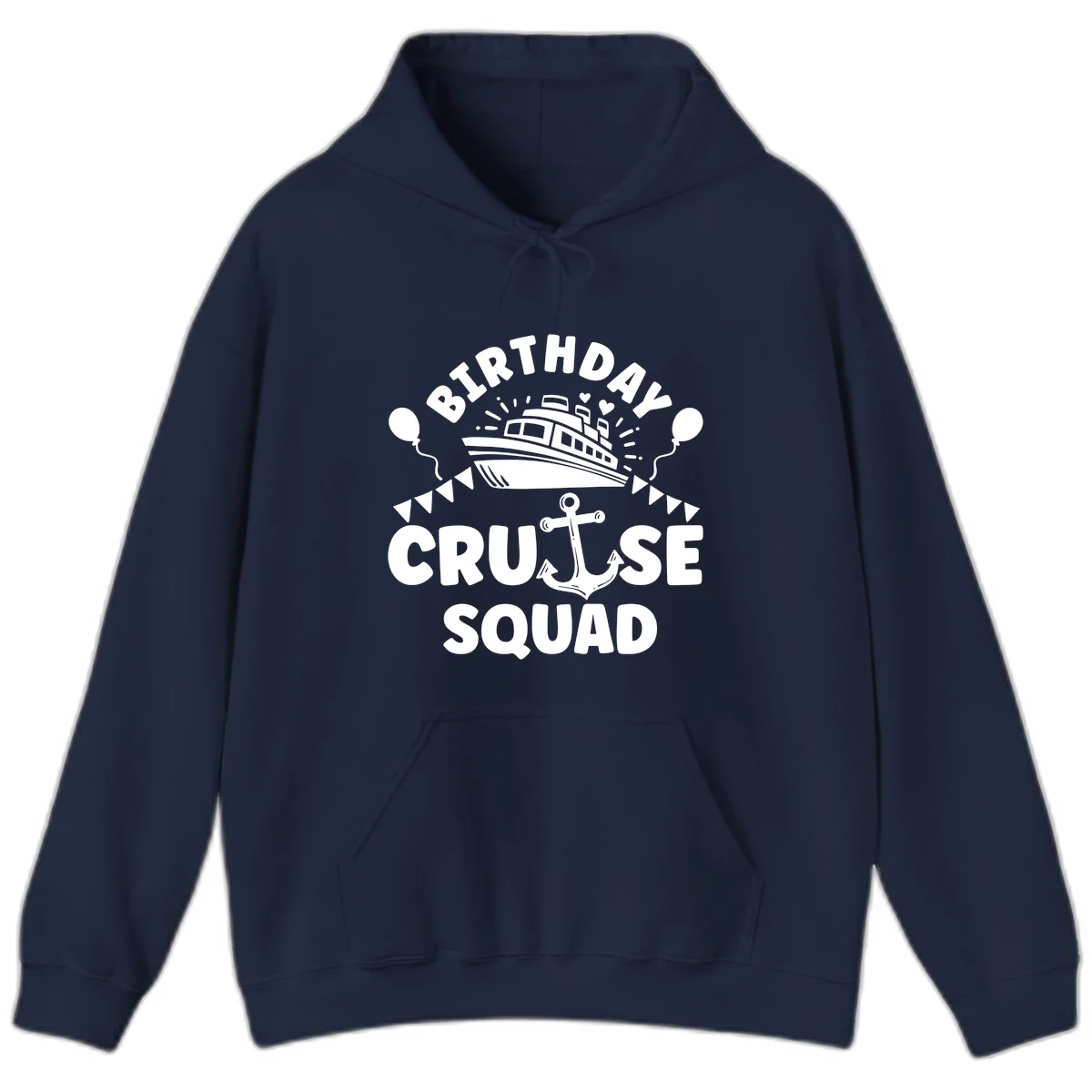 Birthday Cruise Squad Hoodie in Navy