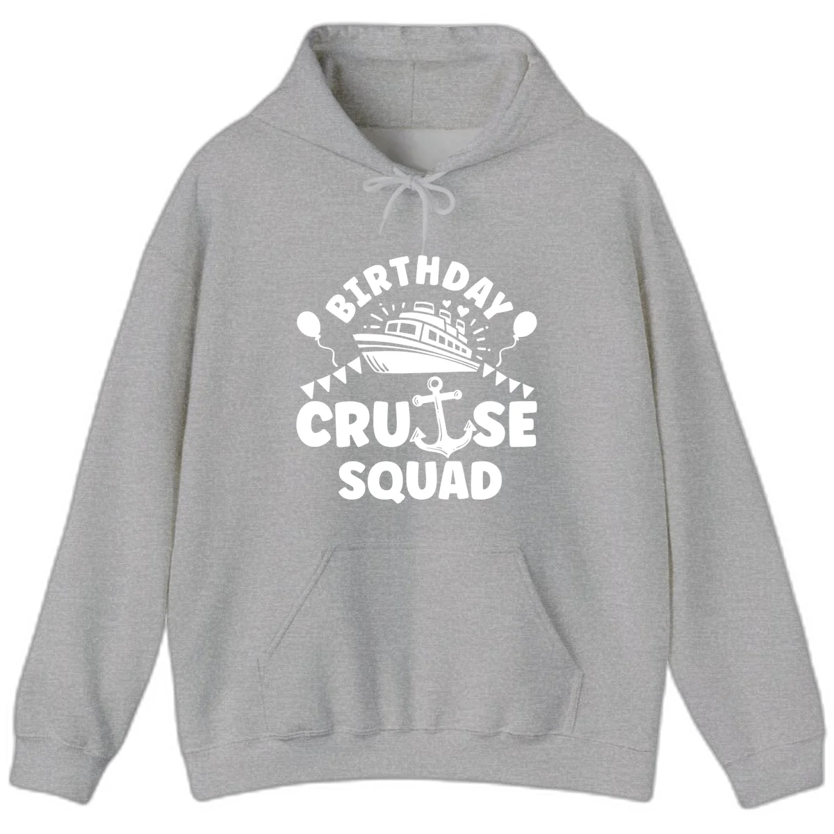 Birthday Cruise Squad Hoodie in Sport Grey