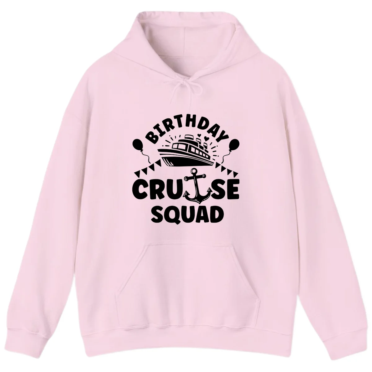 Birthday Cruise Squad Hoodie in Light Pink