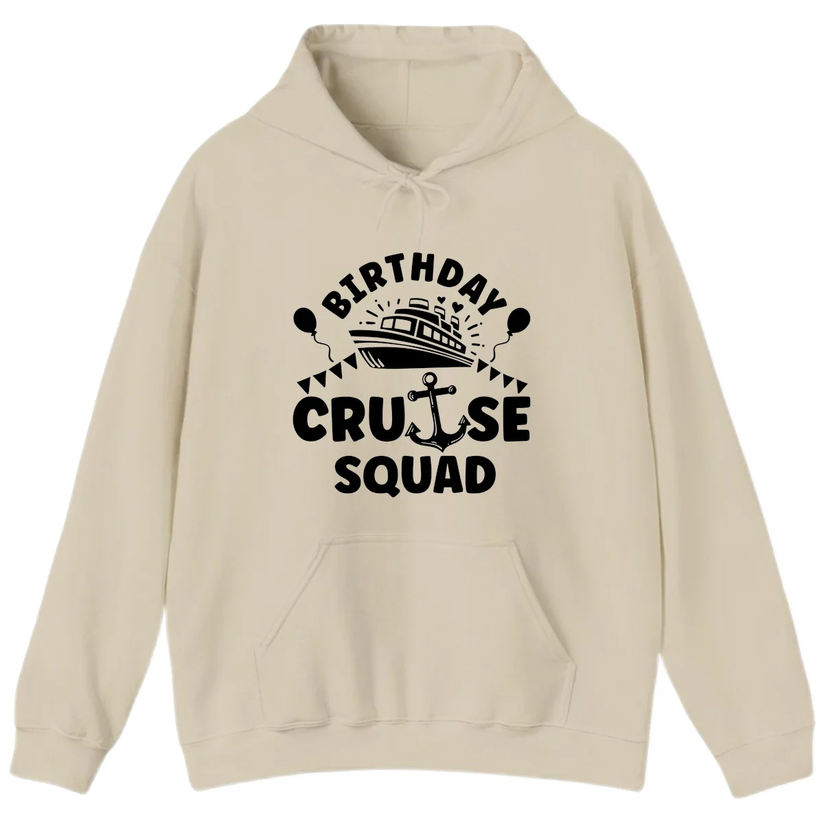Birthday Cruise Squad Hoodie in Sand
