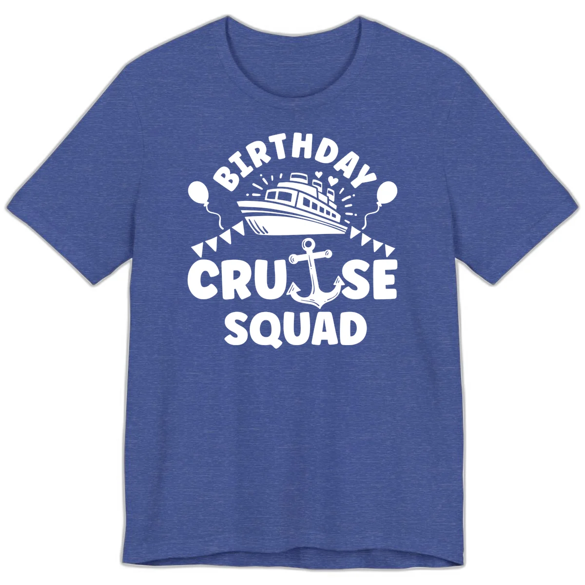 Birthday Cruise Squad Premium T-Shirt in Heather True Royal