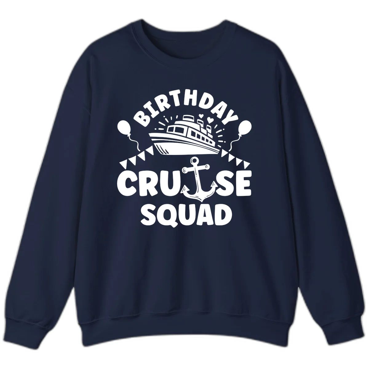 Birthday Cruise Squad Sweatshirt in Navy