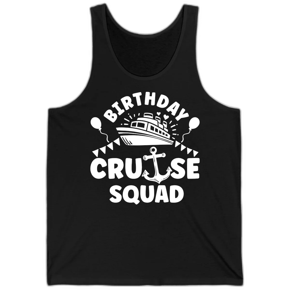 Birthday Cruise Squad Tank in Black