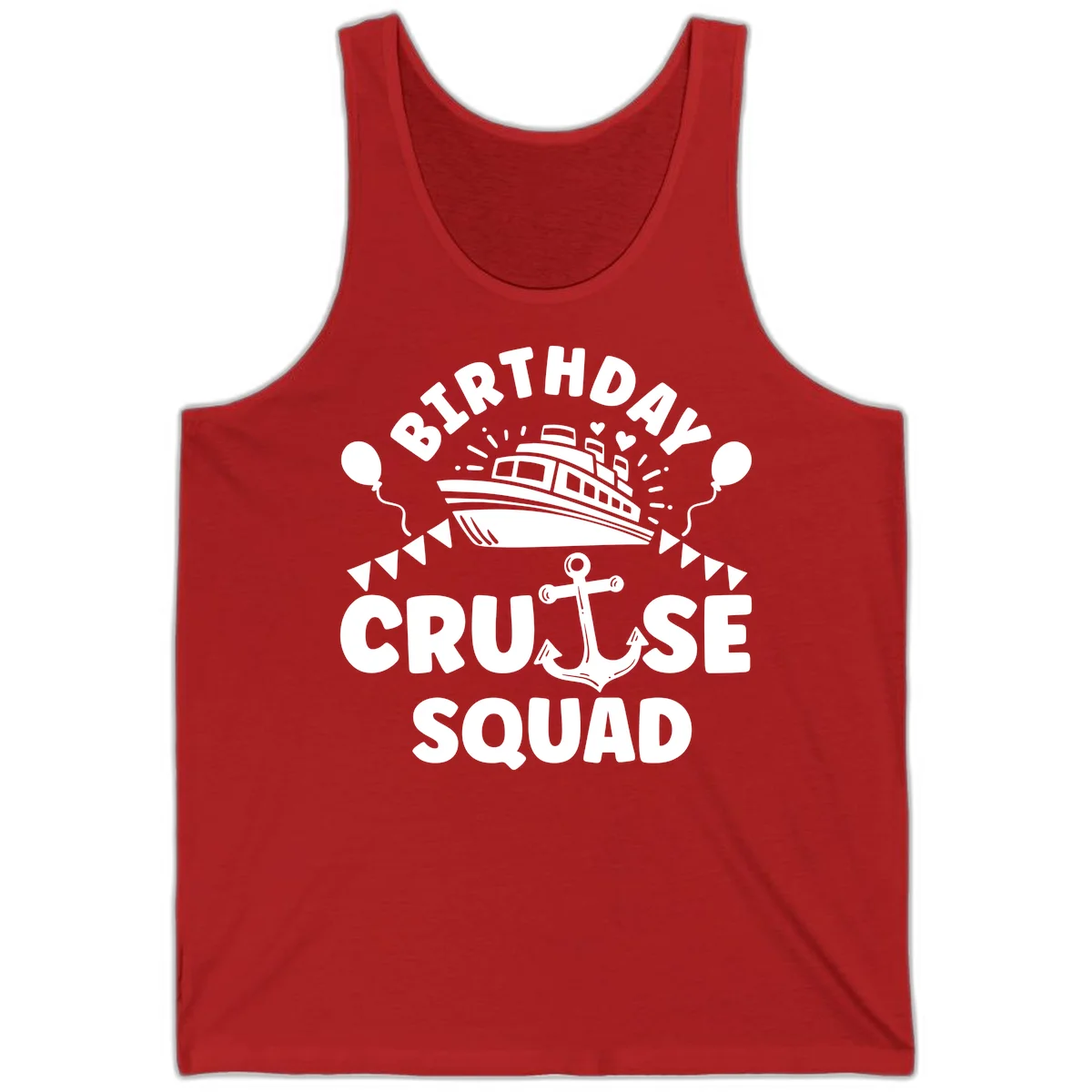 Birthday Cruise Squad Tank in Red