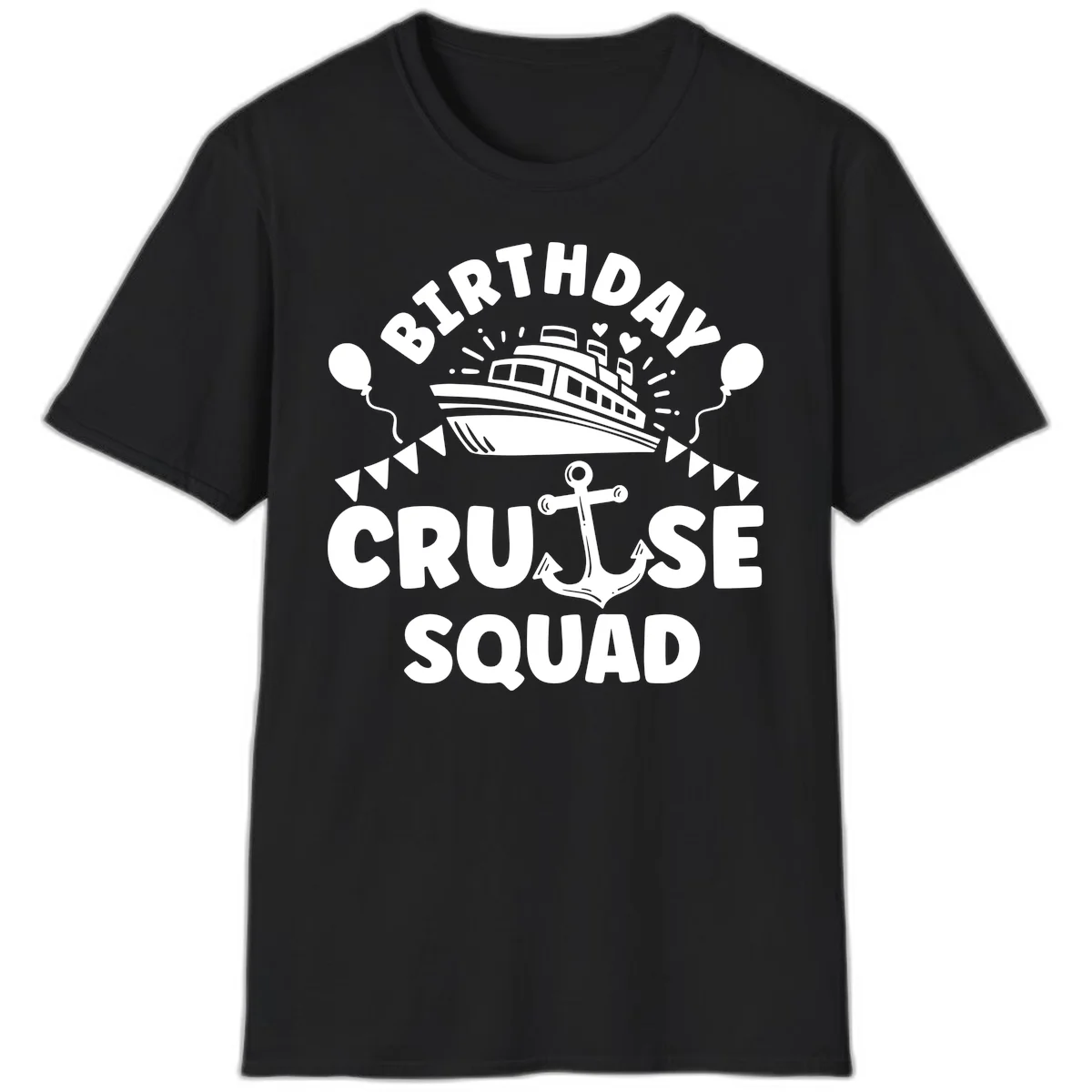 Birthday Cruise Squad T-Shirt in Black
