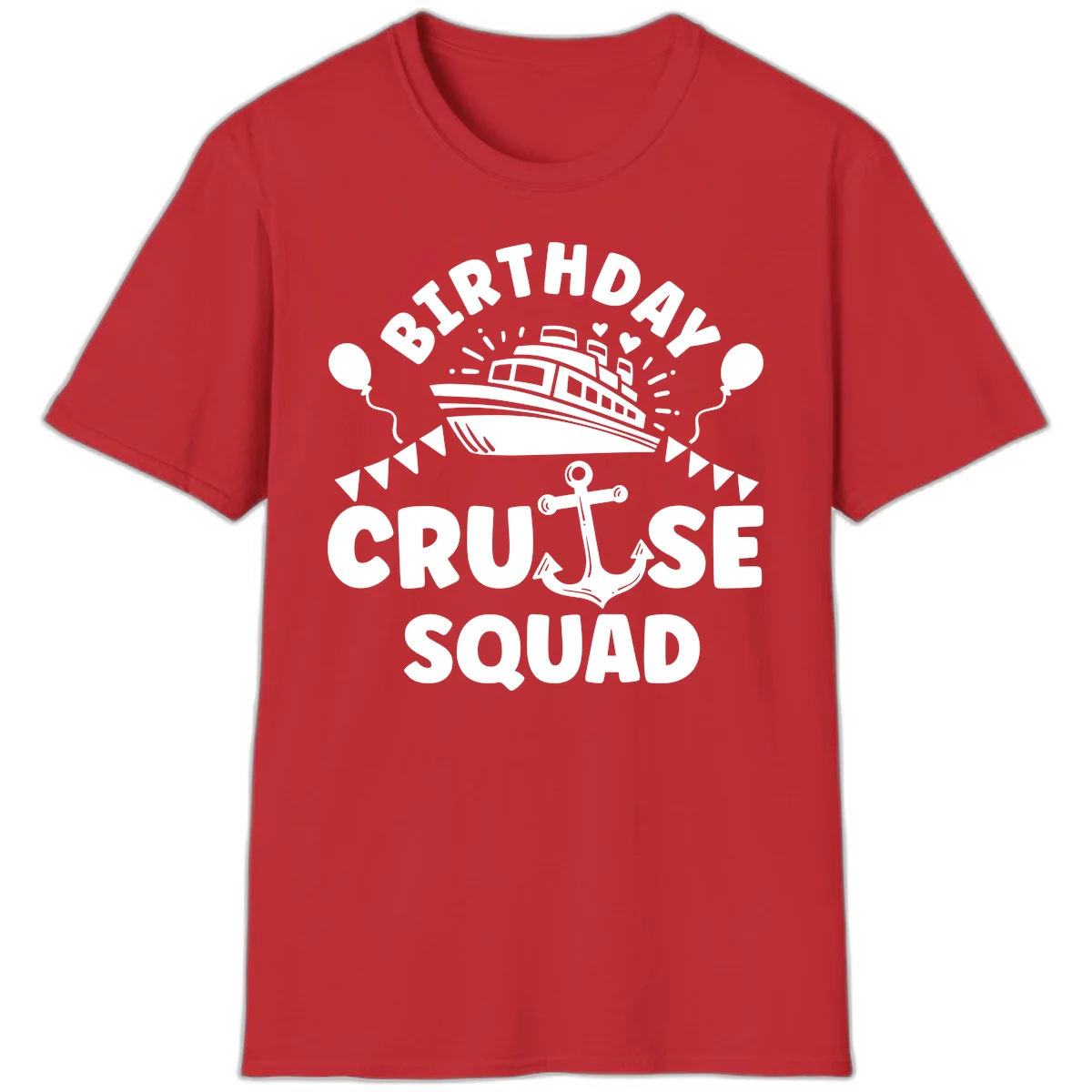 Birthday Cruise Squad T-Shirt in Red