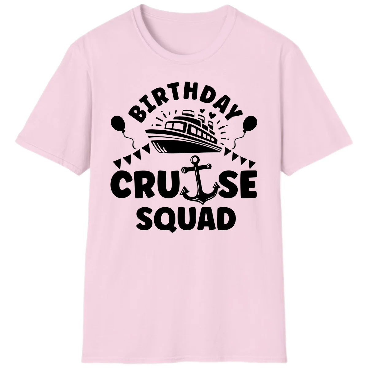 Birthday Cruise Squad T-Shirt in Light Pink