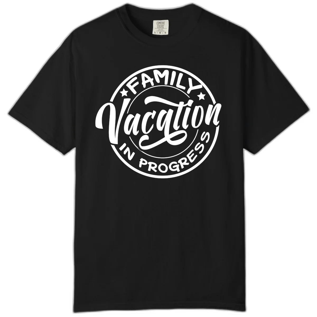 Family Vacation Badge Comfort Color in Black